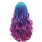 Multicolor Ombre Lace Front Wig | Long Wavy Synthetic | 26 Inches