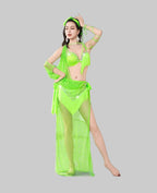 Egyptian Baladi Fishnet Dress - 5-Piece Belly Dance Costume Set
