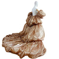 Shiny Organza Cape | Puffy Sleeves & Tiered Train | Pageant & Prom