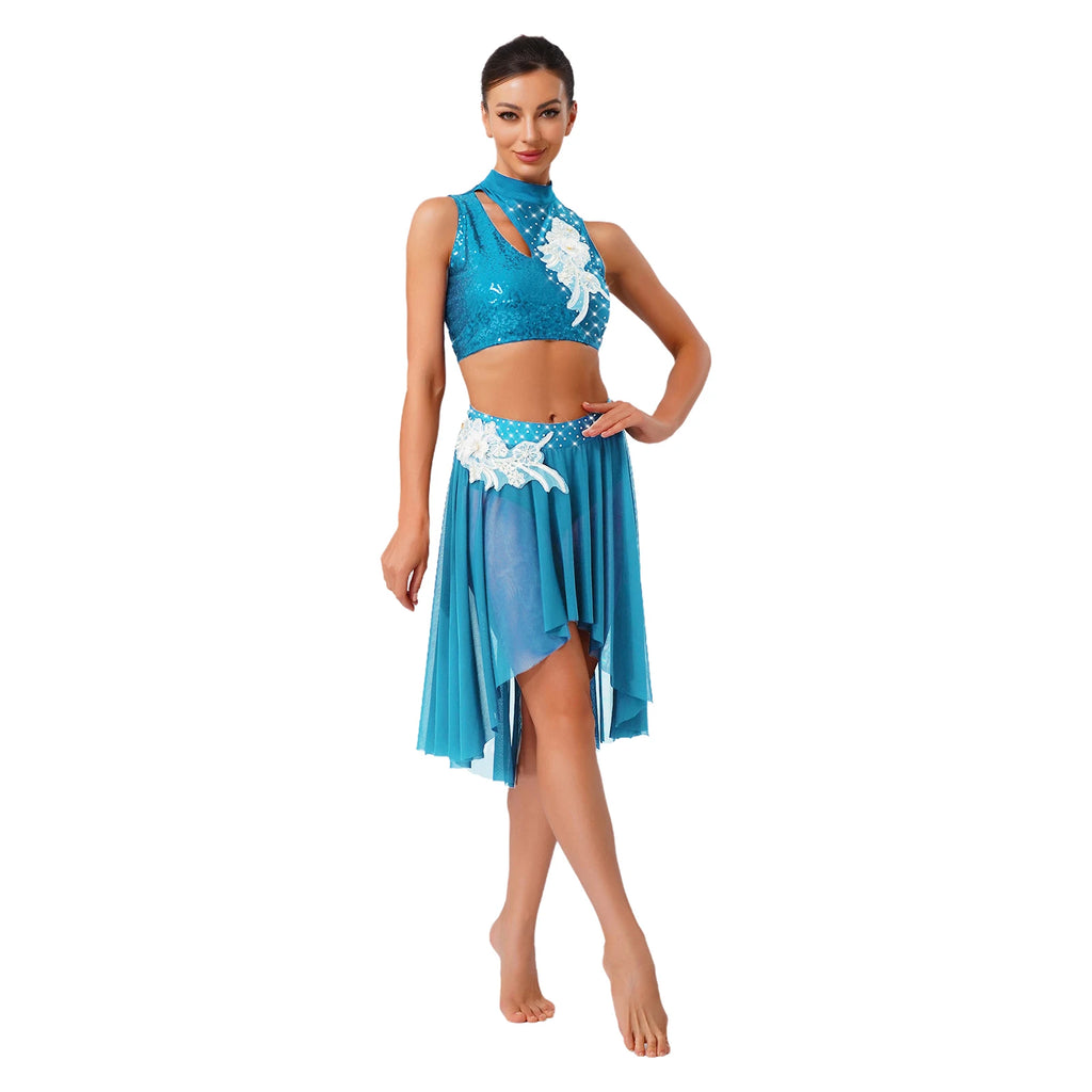 Starlight Floral Appliqué Lyrical Dance Set