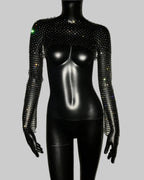Diamond Fishnet Mesh Top - Sheer Long Sleeve Cover Up