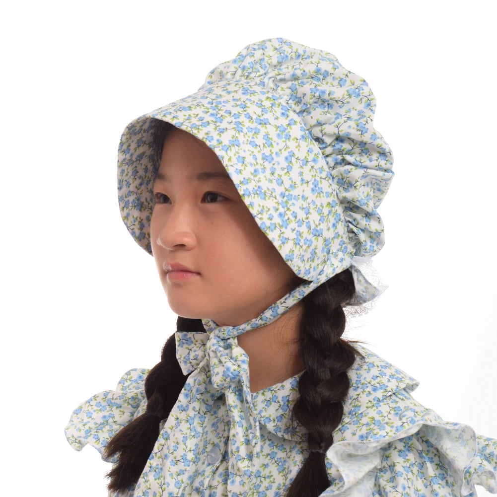 Colonial Bonnet Hat | Floral Cotton | One Size