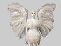 White Feather Headdress & Wings Set - Circular Samba Carnival Performance Costume