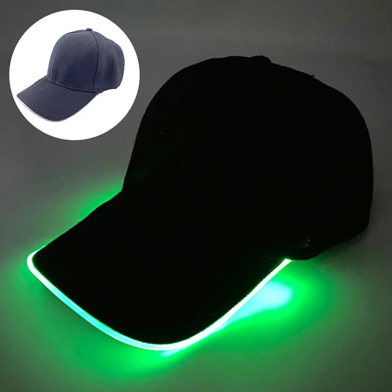 LED EL Wire Baseball Cap | Light-Up Rave Festival Hat