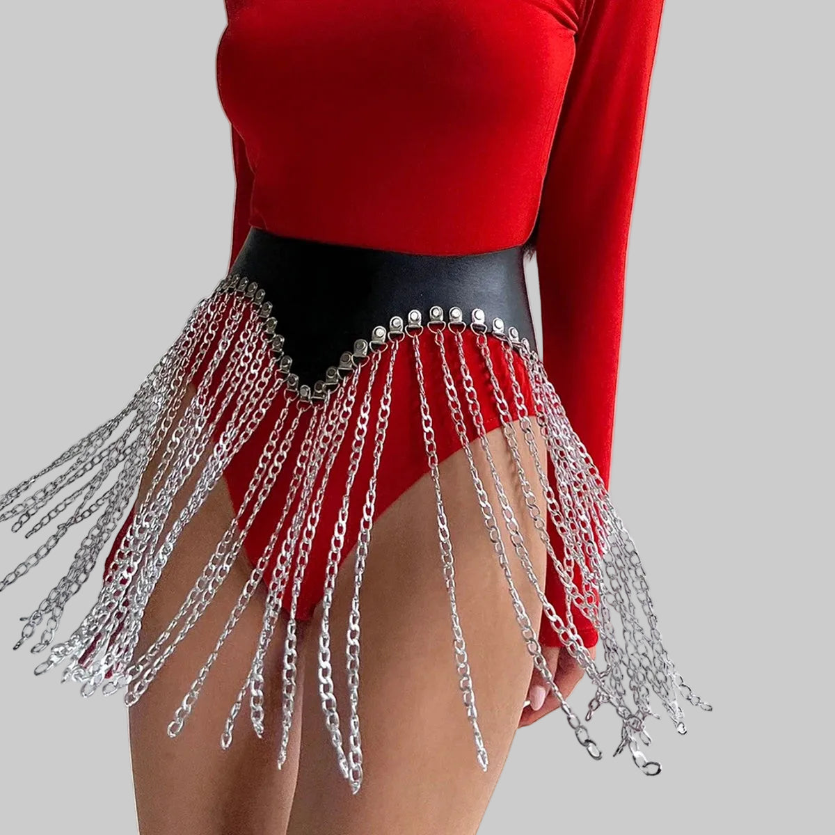 Adjustable Chain Tassel Performance Belt