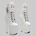 Snakeskin 8-Inch Platform Pole Dance Ankle Boots