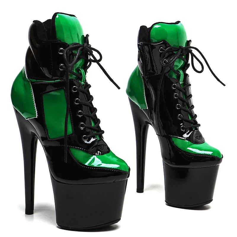 7-Inch Patent Mix-Color Ankle Boots