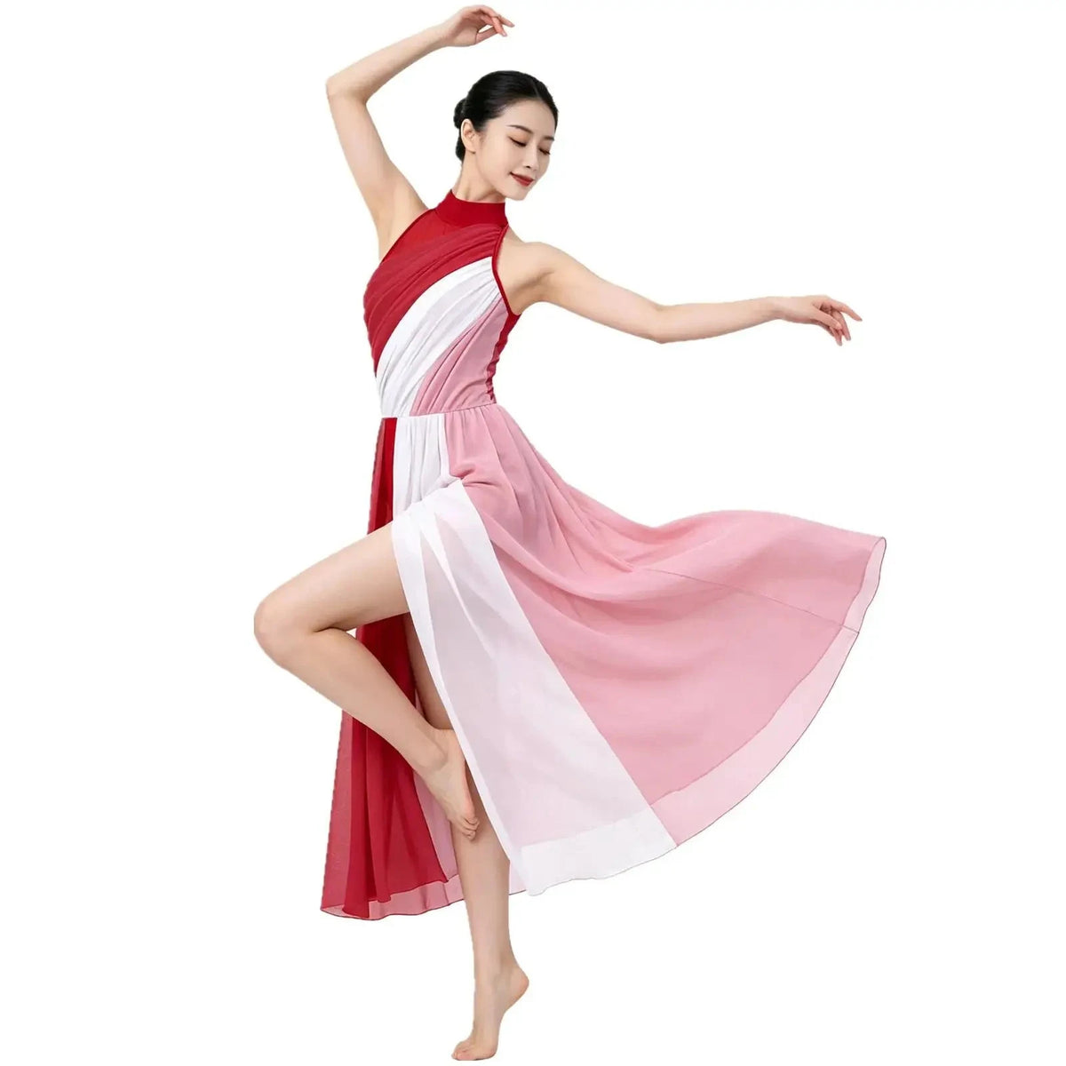 Moonlit Split-Skirt Lyrical Dance Leotard Dress