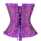Victorian Overbust Corset | Floral Satin | Plus Size