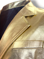 Men's Metallic 2-Piece Suit | Slim Fit Blazer & Pants | Stage & Party | Gold