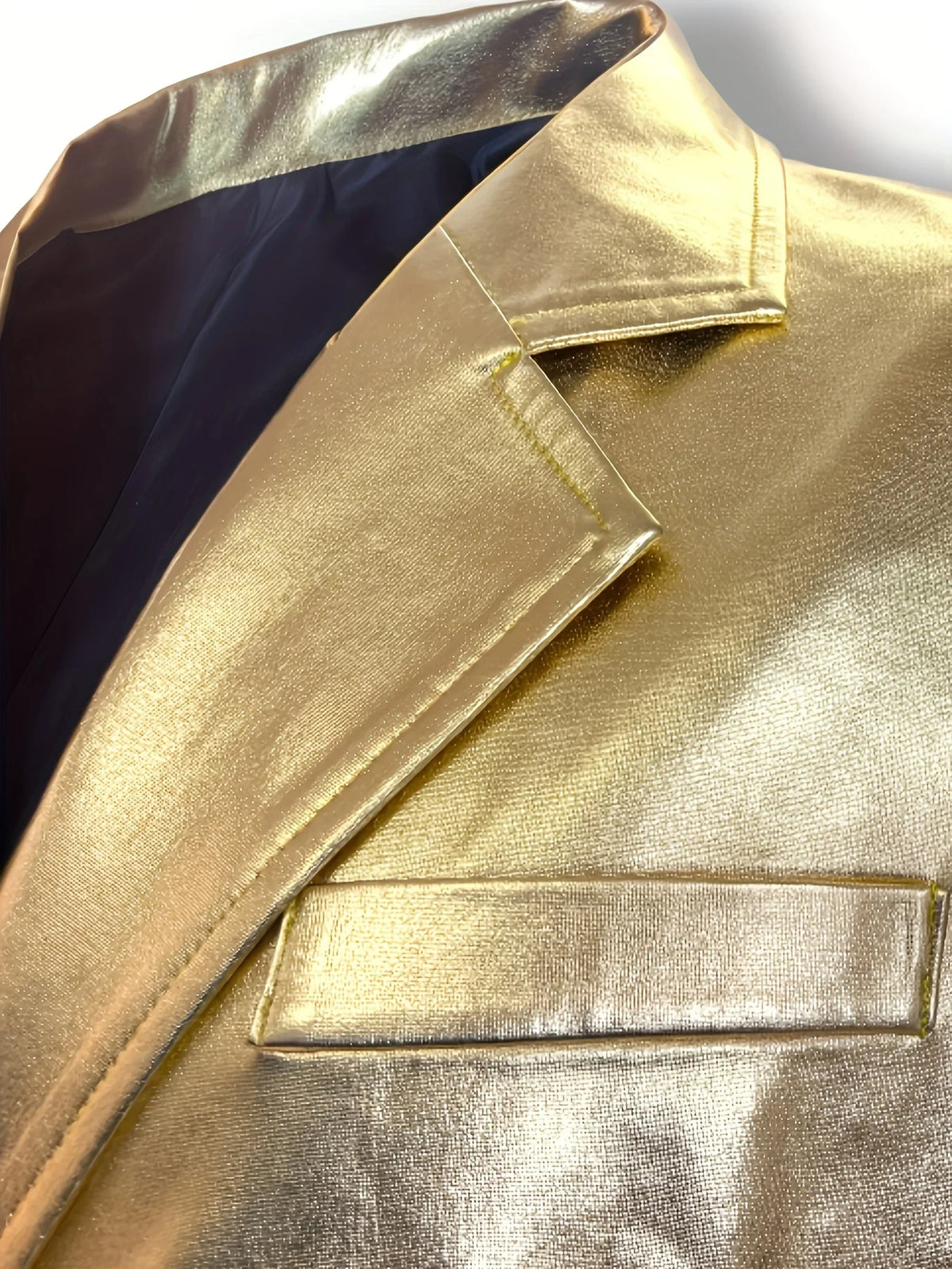 Men's Metallic 2-Piece Suit | Slim Fit Blazer & Pants | Stage & Party | Gold