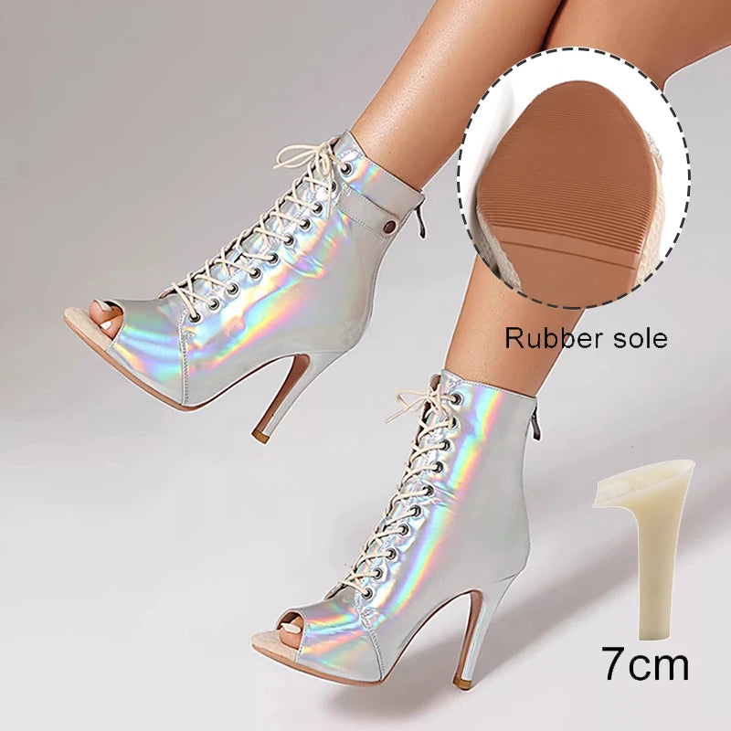 Dance Ankle Boots | Smooth Lace-Up | 7–11 cm