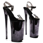 10-Inch Electroplated Platform Sandals - Ankle Strap Dance Heels
