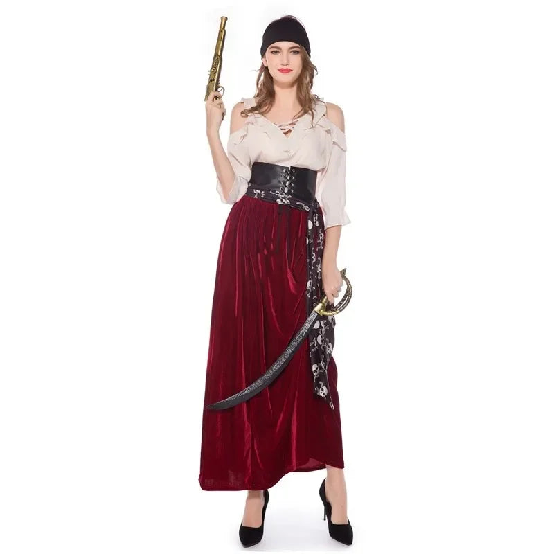 Caribbean Pirate Captain Costume | 5-Piece Set | M–XL
