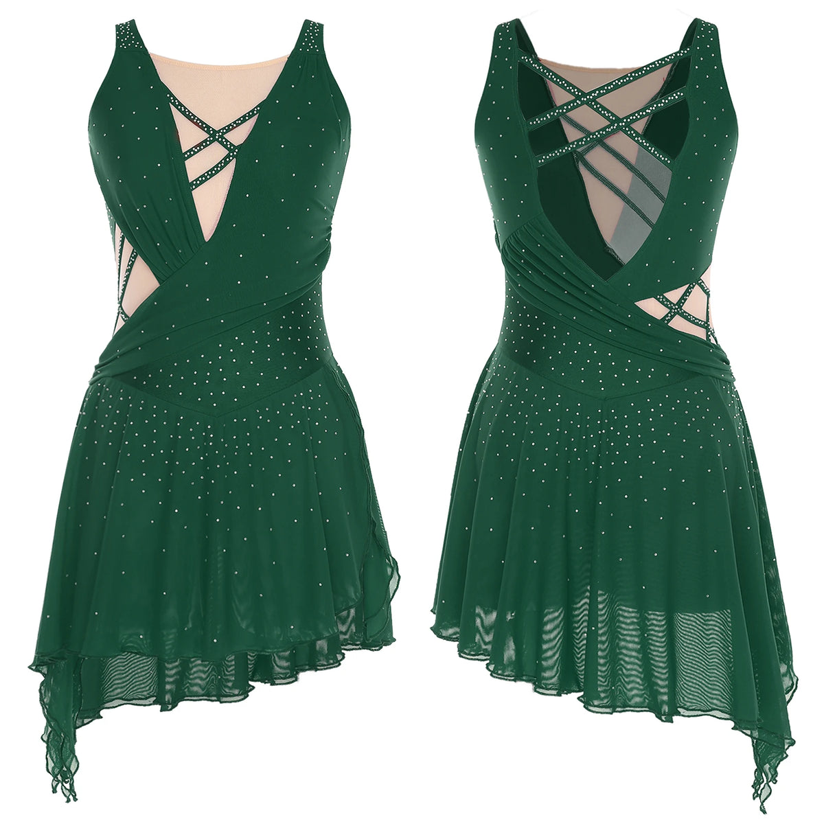 Lyrical Dance Dress | Rhinestones & Lace-Up