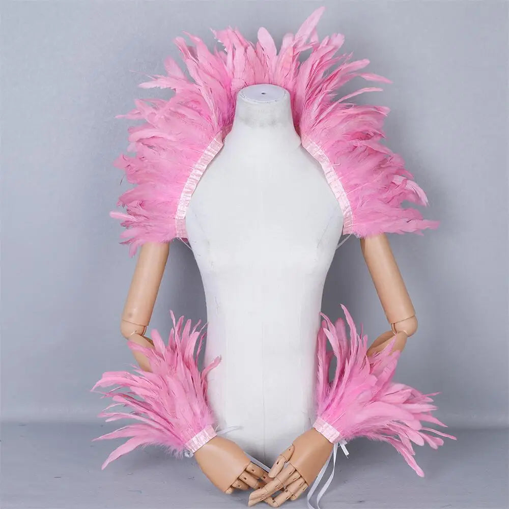 Feather Shoulder Wrap & Epaulettes | Showgirl, Drag & Festival | 28 Colours