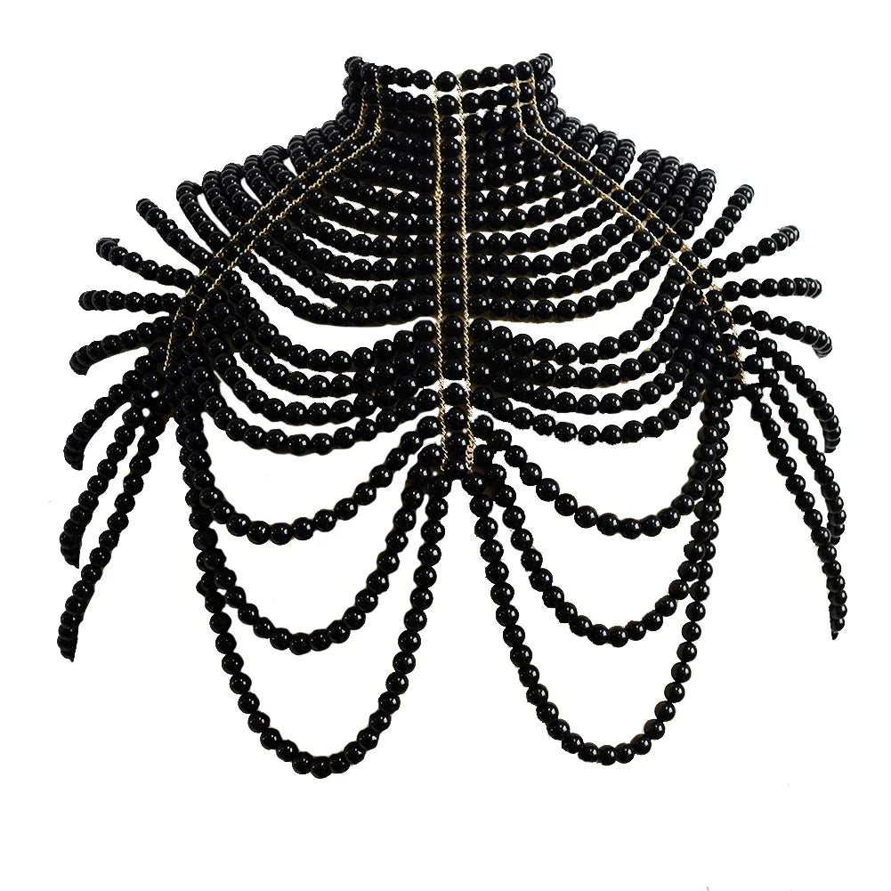 Pearl Shoulder Body Chain | Collar & Shawl