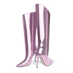 Metallic Knee-High Boot | Stiletto | Rose Gold, Gold & Pink