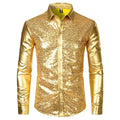 Men's Metallic Shimmer Shirt | Long Sleeve | Stage & Party | 5 Colors