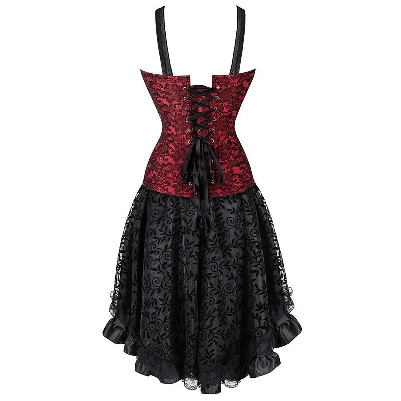 Burlesque Corset Dress | Lace Skirt | Overbust & Straps
