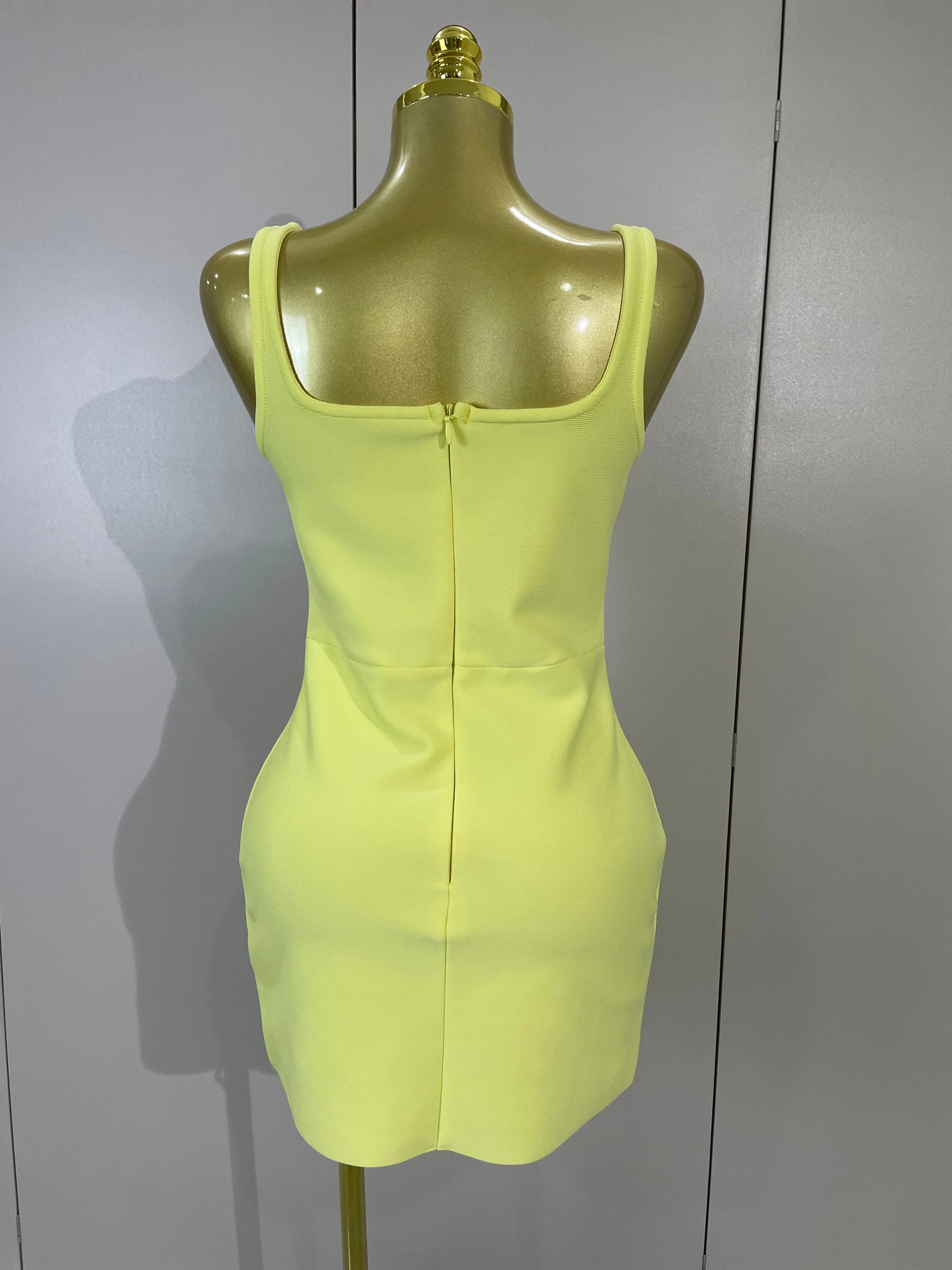 Tropical Fruit Appliqué Bodycon Mini Dress | Square Neck | Stage