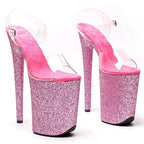 9-Inch Glitter Platform Heels - Sparkle Slip-On Sandals