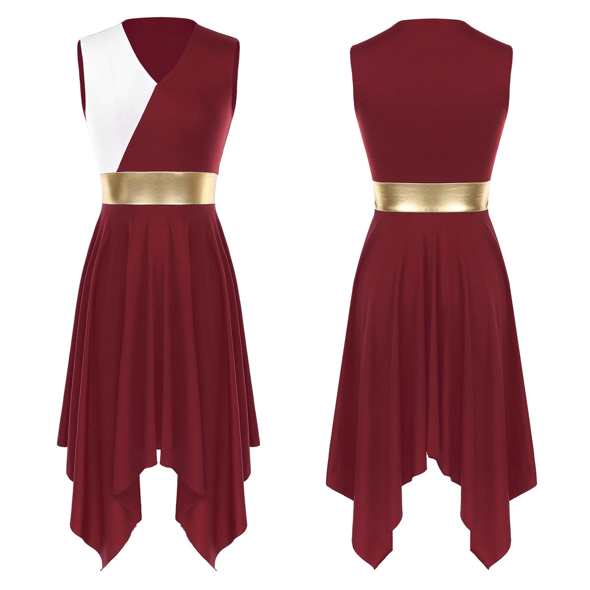 Lyrical Praise Dance Dress | Asymmetric Hem | Multi-Color