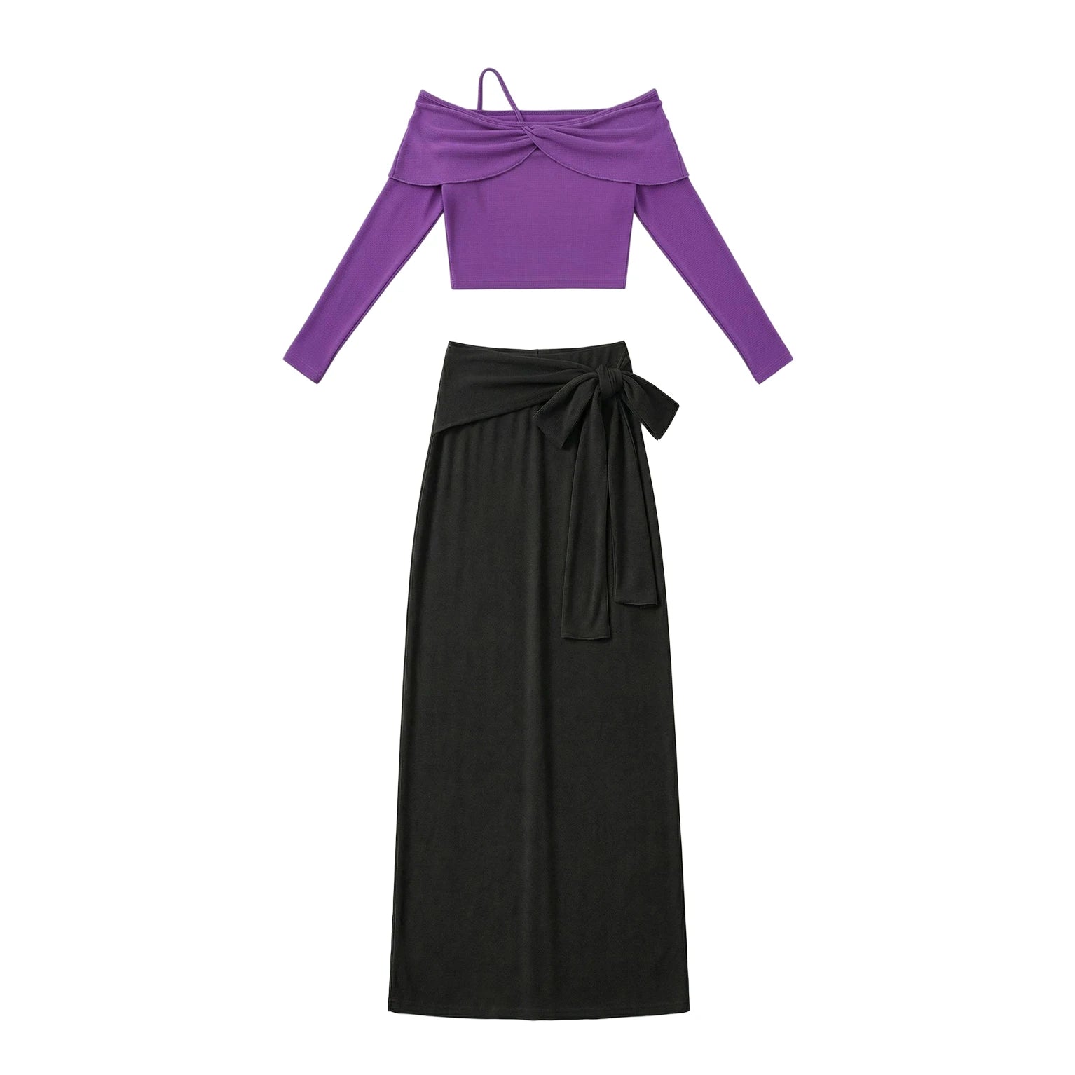 Belly Dance Training Set | 2-Piece | Long Sleeve & Bodycon Skirt