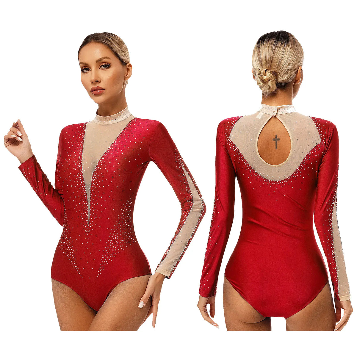 Starlight Long-Sleeve Rhinestone Leotard
