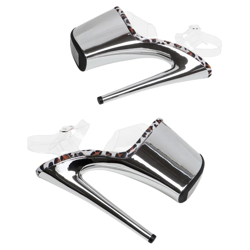 8-Inch Clear Platform Sandals