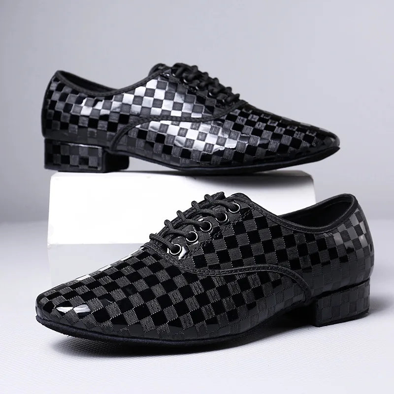 Men’s Dance Shoes | Black Checkerboard