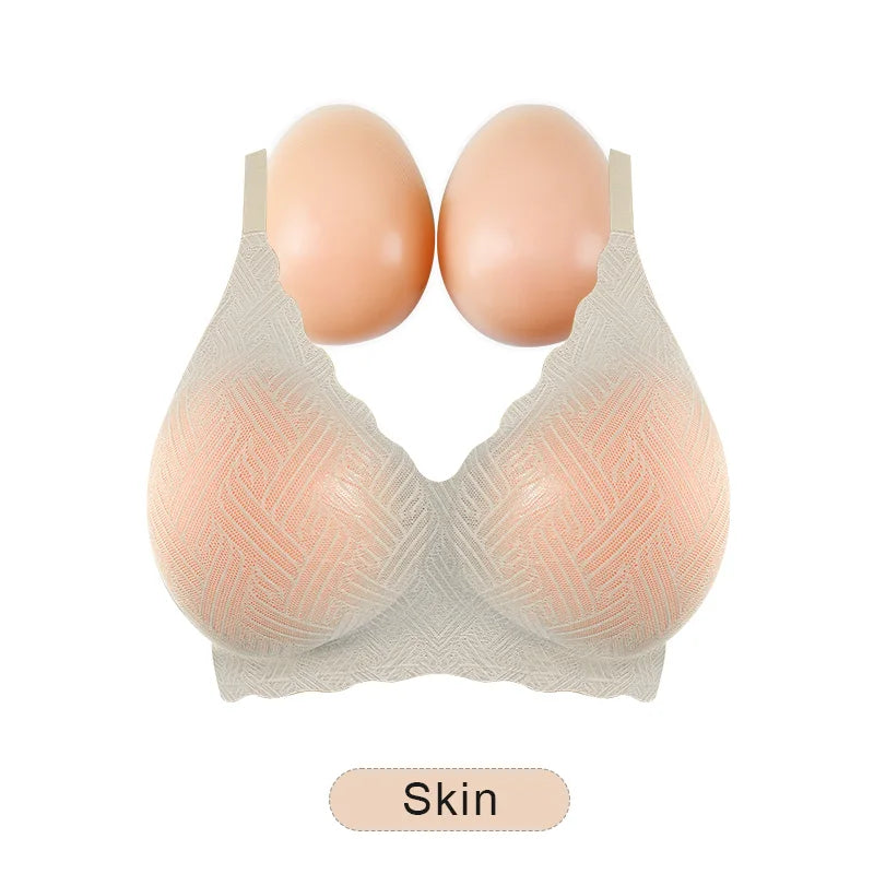 Silicone Breast Forms | 2-in-1 Lace Bra | B-E Cup