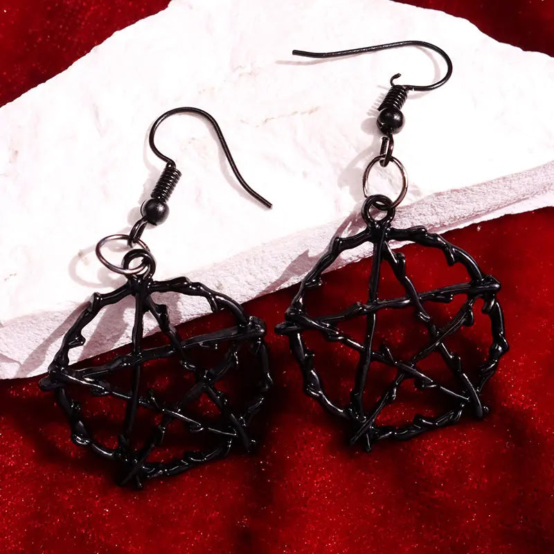 Pentagram Earrings | Thorned Star Drops