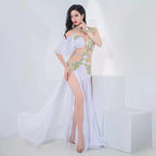 Egyptian Belly Dance Costume | Rhinestone Bra & Chiffon Skirt