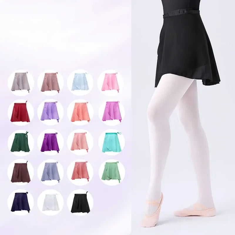 Chiffon Tie-Up Ballet Wrap Skirt | 18 Colors | S–XL