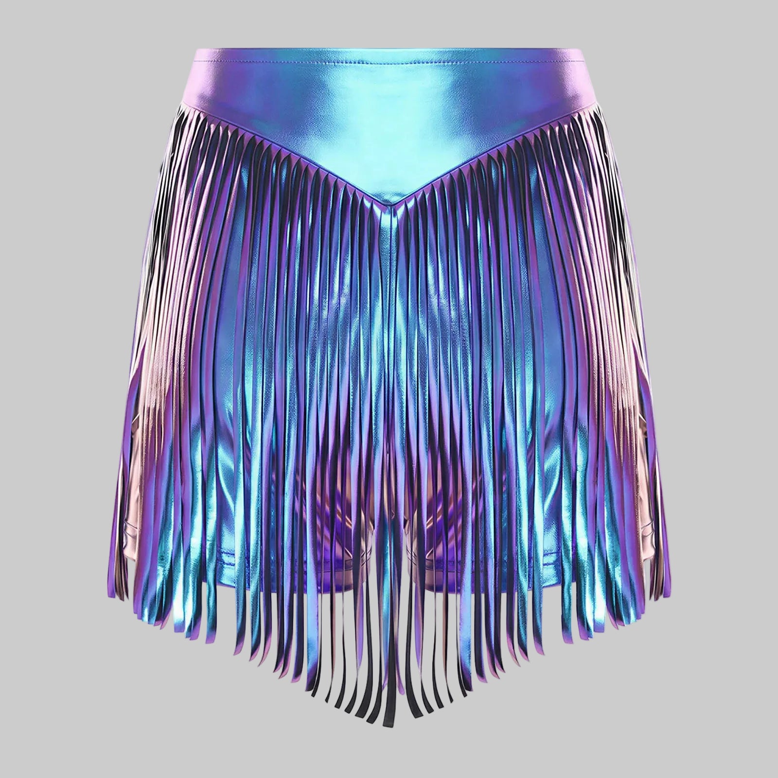Metallic Fringe Performance Shorts - High Waist Stage Dance Hot Pants