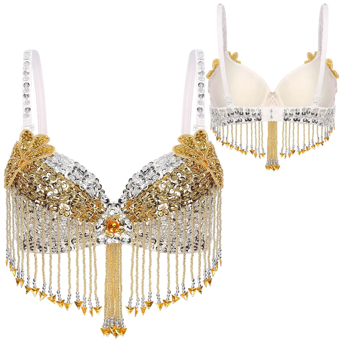 Sequin Beaded Tassel Belly Dance Bra | Underwired | Festival & Stage | One Size