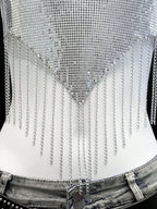 Sequin Tassel Bandage Crop Top