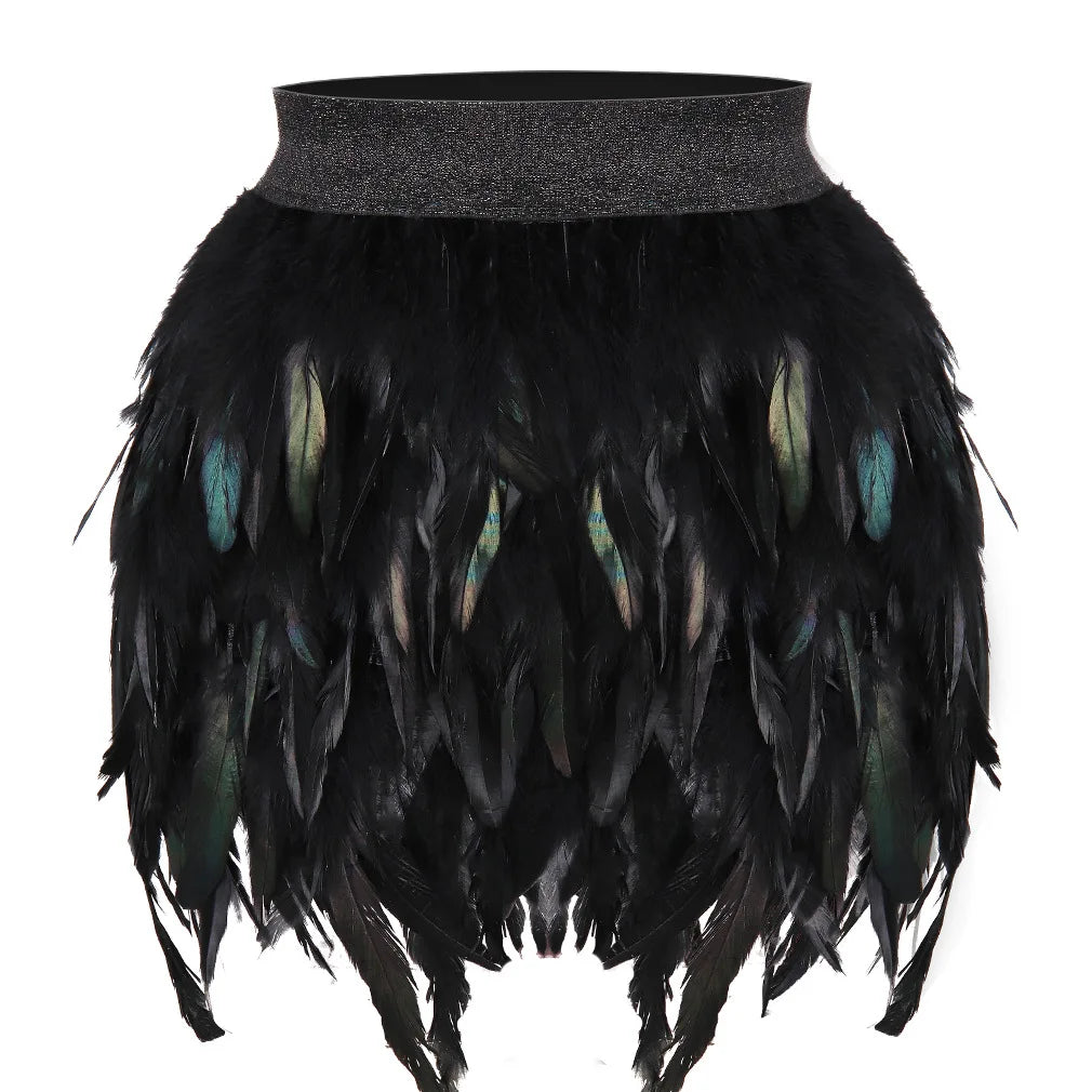 Faux Feather Stage Mini Skirt