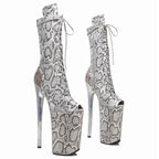 Snakeskin Platform Ankle Boots - 26cm Pole Dance Heels