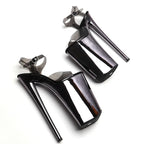 10-Inch Electroplated Platform Sandals - Ankle Strap Dance Heels