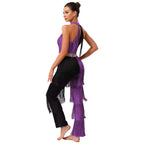 Latin Dance Jumpsuit | Sequin Contrast Fringe