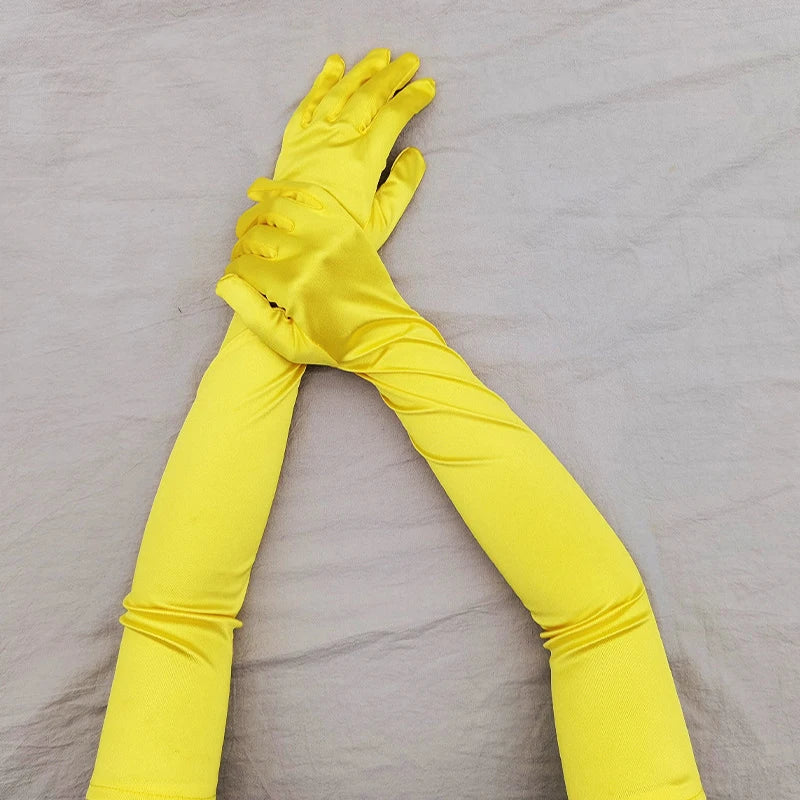 Elbow-Length Satin Gloves | Stagewear
