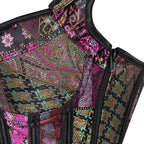 Satin Floral Overbust Corset | Straps | 12 Colors