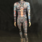 Printed Long-Sleeve Bodysuit | Stage & Pole | Men's