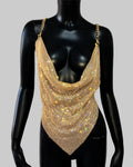 Sequin Diamond V-Neck Camisole - Backless Sling Top