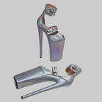 26CM Holographic Platform Sandals - Extreme 10 Inch High Heel Pole Dance Shoes