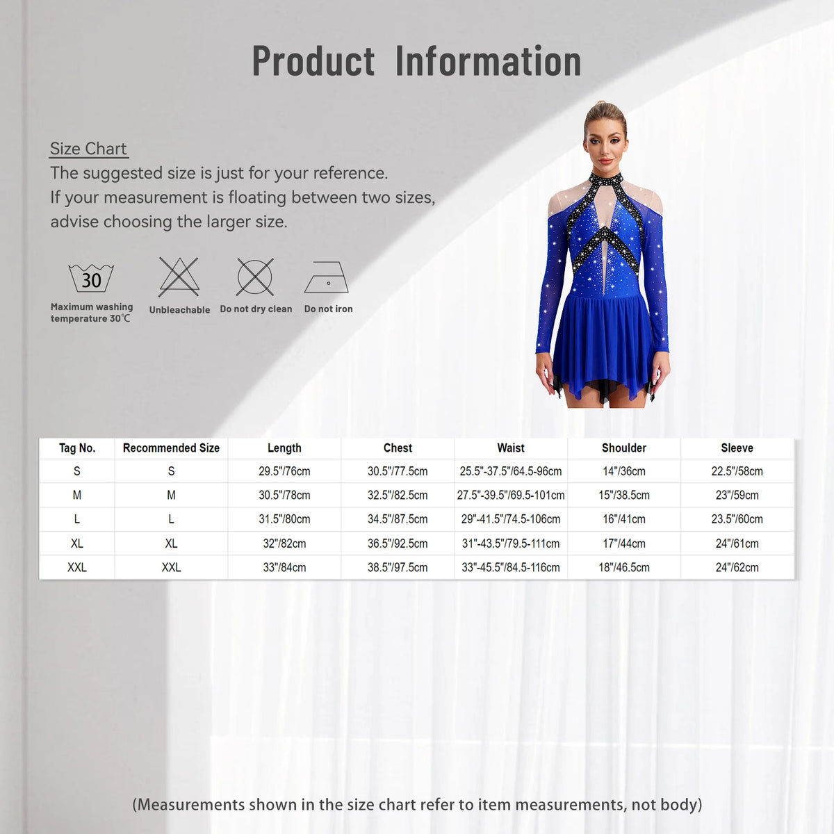 Rhinestone Mesh Skating Dress | Gradient | Built-In Brief