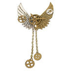 Steampunk Wings & Gears Brooch | Lapel Pin