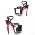 7-Inch Platform Heels with Ankle Strap - Patent Finish Sandals